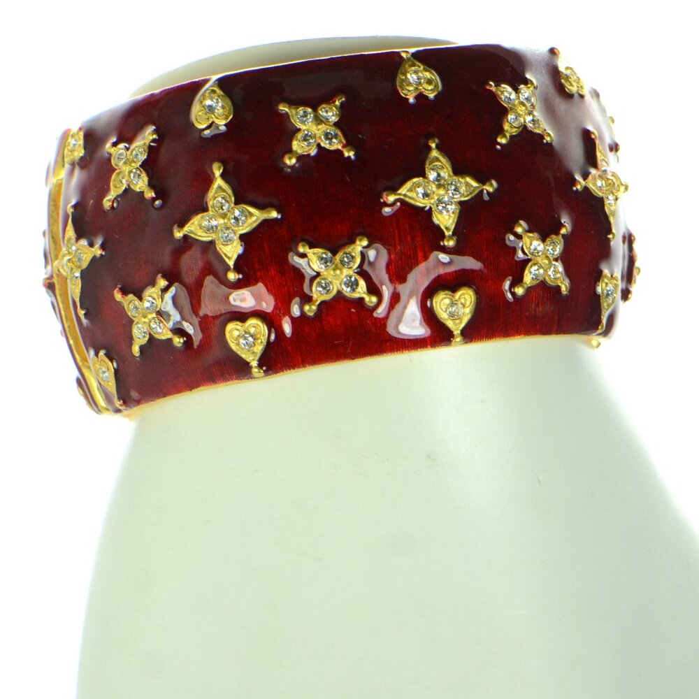 Vintage Kenneth Jay Lane KJL Enamel & Crystal Bracelet